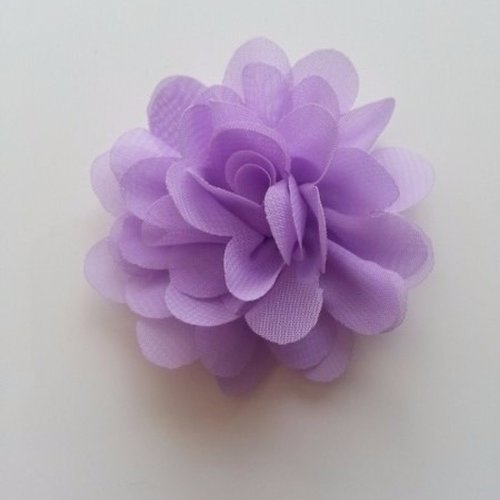 Fleur en tissu mousseline de 60mm mauve