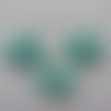 Lot de 3 appliques ruban fleur avec centre 35mm vert pastel