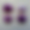 Numéro 13  fleur de satin bouton de rose violet mauve  4 cm