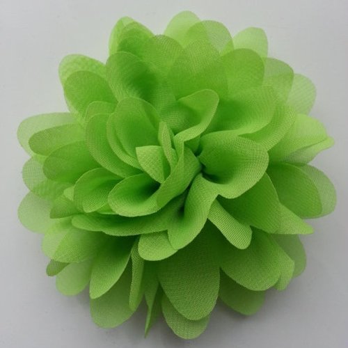 Fleur en mousseline vert 10cm