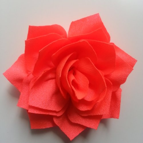 Fleur en tissu orange 70mm