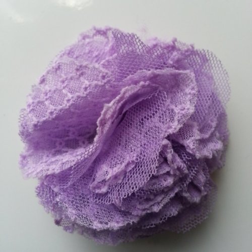 Fleur gauffrée mauve 70mm