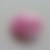 Rosette satin blanche et rose fuchsia 55mm