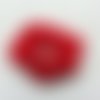 Fleur satin de soie centre perle 55mm rouge