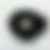 Fleur satin de soie centre perle 55mm noir