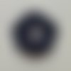 Fleur satin de soie centre perle 55mm bleu marine
