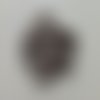Fleur satin de soie centre perle 55mm gris