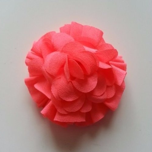 Fleur  pompon orange 70mm