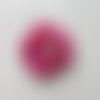 Fleur tissu crépé perle et strass 50mm rose fuchsia