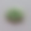 Fleur double  voile   et demi perle fraise 45mm vert