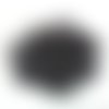 Fleur double  voile   et demi perle fraise 45mm noir