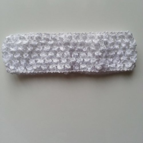 Bandeau cheveux crochet extensible de couleur blanc