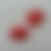 Lot de 2 fleurs en dentelle  30mm rouge