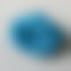 Tête de fleur satin plate 50mm bleu