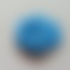 Tête de fleur satin plate 50mm bleu