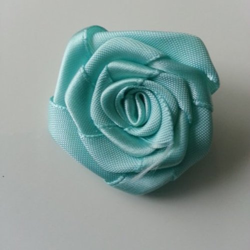 Tête de fleur satin plate 50mm vert eau