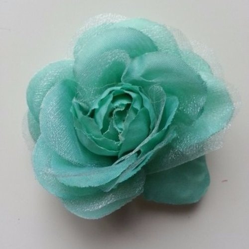 Rose  en tissu verte 70mm