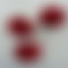 Lot de 3 roses en papier rouge bordeaux sur tige 40mm