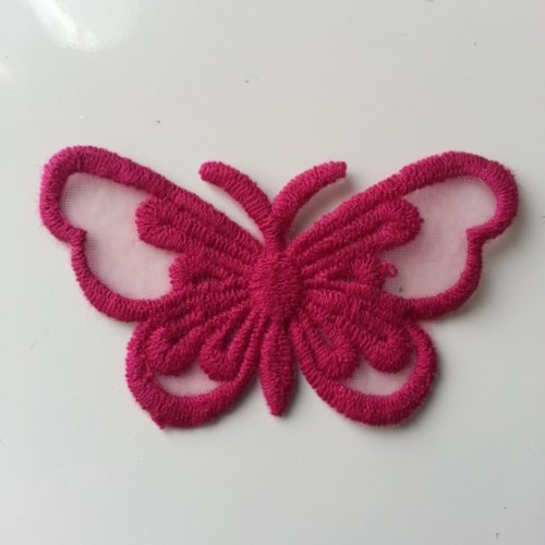 Papillon  rose fuchsia 70*35mm