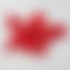 Applique  en dentelle et fleur mousseline rouge  17*9cm
