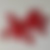 Applique paillette et fleur rouge et argent 18*12cm