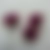 Lot de 3 fleurs artificielles en tissu prune sur tige