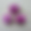 Lot de 3 fleurs artificielles en tissu et pistils mauve