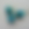 Lot de 3 fleurs artificielles en tissu et pistils bleu turquoise