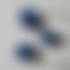 Lot de 3 fleurs artificielles en tissu et pistils bleu roi