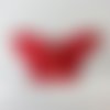Double papillon en dentelle rouge 65mm