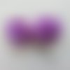 Lot de 2 fleurs en tissu  sur tige 30mm mauve