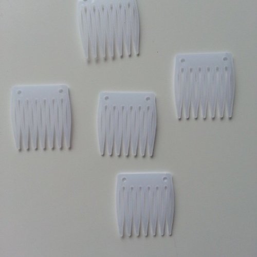 Peignes à chignon en plastique  transparent 35*33mm lot de  5