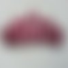 Applique couronne de princesse pailletée rose fuchsia 125*45mm