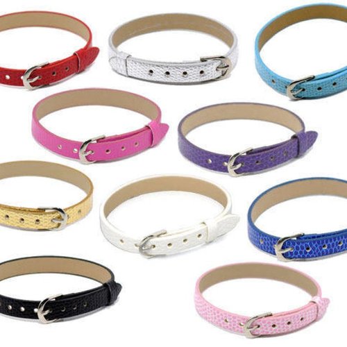 1 bracelet simili cuir de couleur rose bonbon