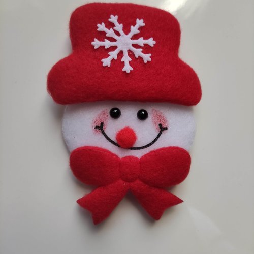 Applique matelassée bonhomme de neige flocon  7*10cm
