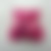 Applique double oursonsd  tissu matelassé rose fuchsia  60*55mm