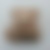 Applique double oursonsd  tissu matelassé beige 60*55mm