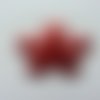 Applique fleur pailletée rouge 60mm