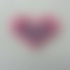 Ecusson pacth à coudre  coeur pailleté rose  40*40mm