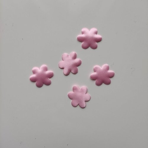 Lot de 5 petites fleurs fleur satin 20mm rose
