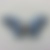 Triple papillon en jean bleu clair 60*40mm