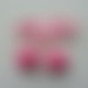 Noeud cerise en ruban et pompon (taille des pompons 2cm)