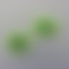 Lot de 2 fleurs en tissu et strass 35mm vert