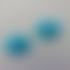 Lot de 2 fleurs en tissu et strass 35mm bleu