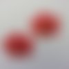 Lot de 2 fleurs en tissu et strass 35mm rouge