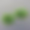 Lot de 2 fleurs en tissu et strass 35mm vert