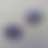 Lot de 2 fleurs en tissu et strass 35mm mauve