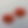 Lot de 2 fleurs en tissu et strass 35mm rouge