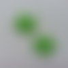 Lot de 2 fleurs a pois en tissu 27mm vert