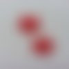 Lot de 2 fleurs a pois en tissu 27mm rouge